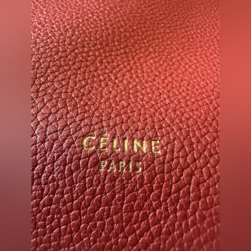 Celine Brick Red Tote with Gold Accents - Picture 14 of 15